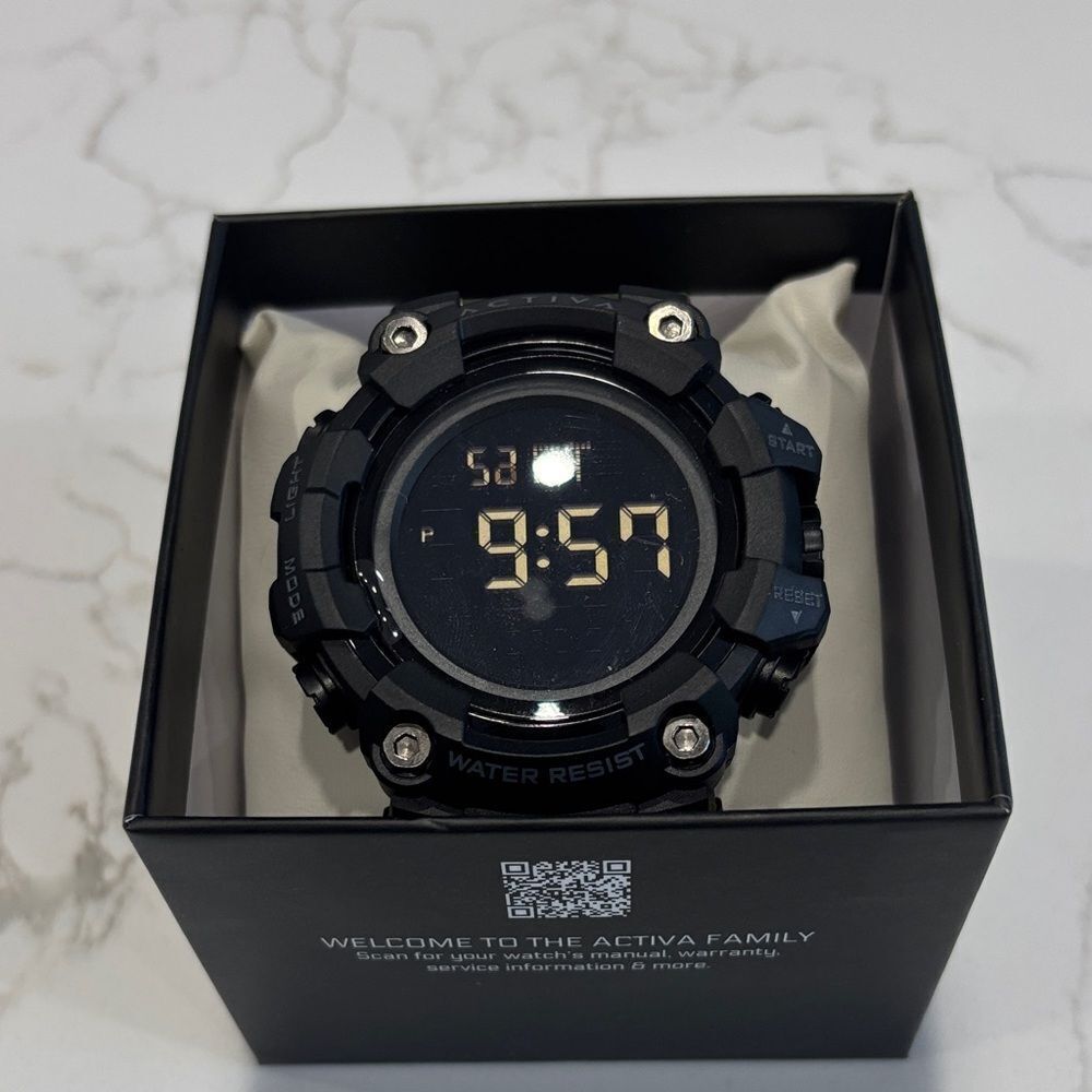 Activa Black Rugged Smartwatch with Digital Display